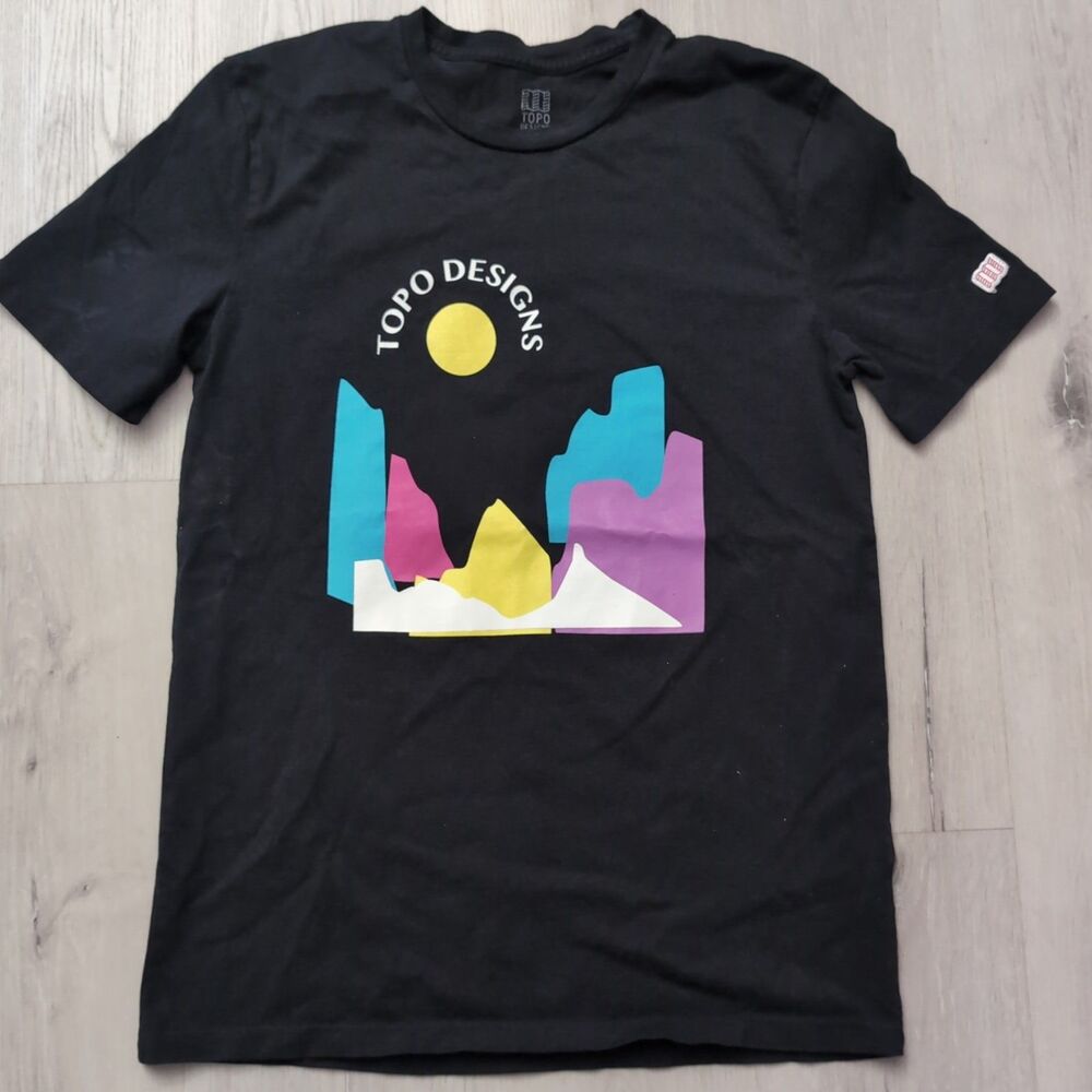 Topo Designs T Shirt Mens Medium Black Crewneck Tee Shirt